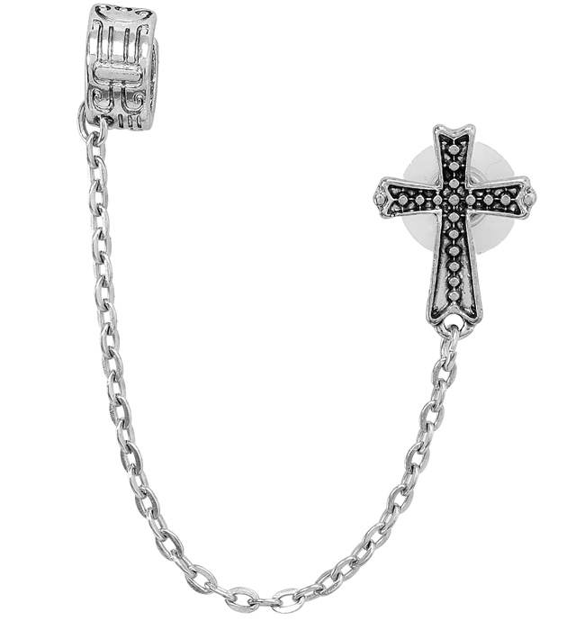 [2943C] "BOUCLE D'OREILLE CROIX GOTHIQUE"