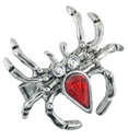 "BAGUE ARAIGNEE AVEC PIERRE ROUGE ET STRASS"