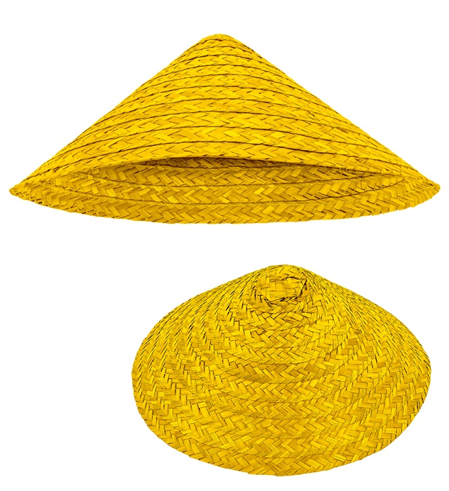 "CHAPEAU VIETKONG DE PAILLE JAUNE"