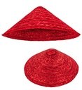 "CHAPEAU VIETKONG DE PAILLE ROUGE"