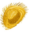 "CHAPEAU GRINGO DE PAILLE JAUNE"