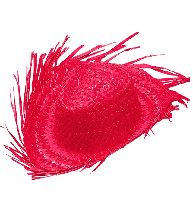 "CHAPEAU GRINGO DE PAILLE ROSE"
