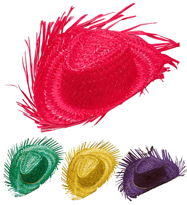 "CHAPEAU DE PAILLE GRINGO" 4 couleurs ass.