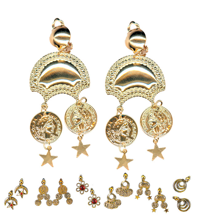 "BOUCLES D'OREILLES GIPSY" 6 styles ass.
