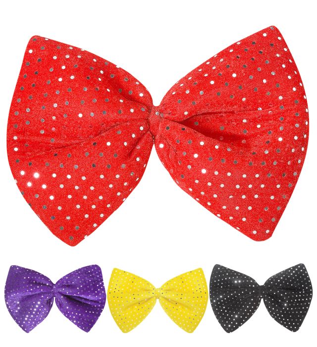 [2991F] "MAXI NOEUD PAPILLON" velours & paillettes - 4 couleurs ass.