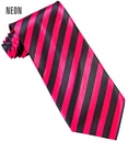 "CRAVATE RAYEE ROSE FLUO ET NOIRE" en satin