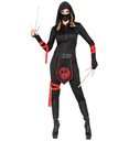 "NINJA" (combinaison avec capuche, masque facial, ceinture, bandes pour les bras et bande pour la jambe)