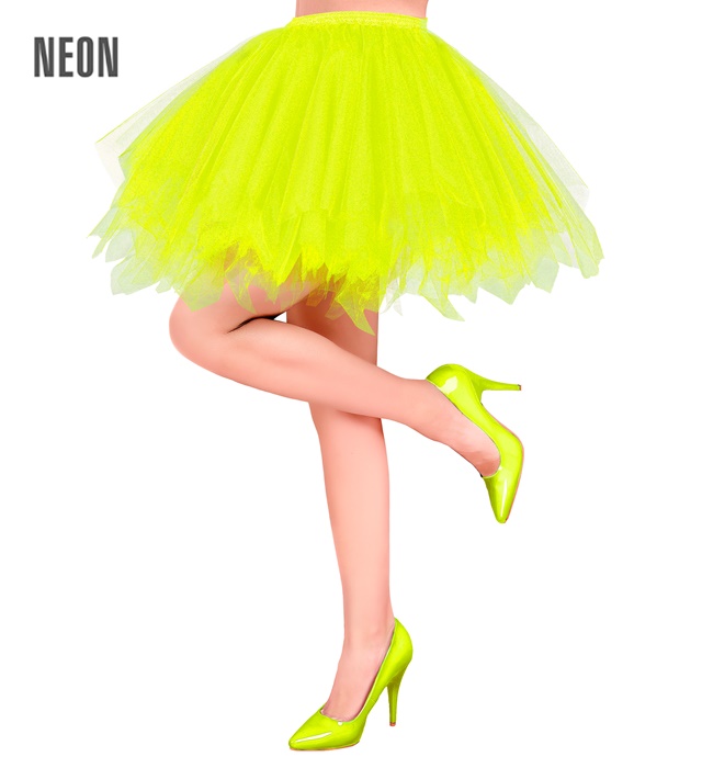 "TUTU JAUNE FLUO" avec poche intérieure pour lumières LED