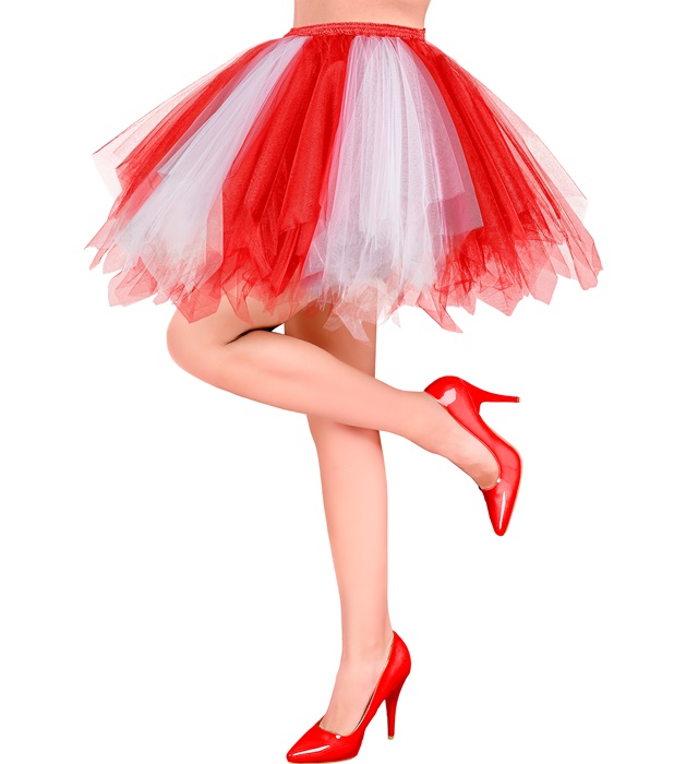 "TUTU BLANC-ROUGE" avec poche intérieure pour lumières LED