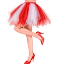 "TUTU BLANC-ROUGE" avec poche intérieure pour lumières LED