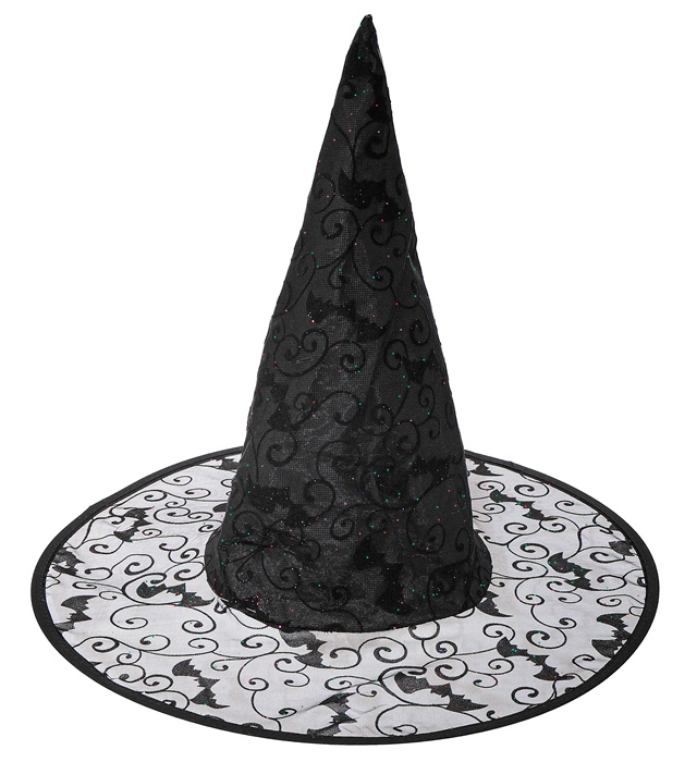 "CHAPEAU SORCIÈRE AVEC DES CHAUVES-SOURIS "