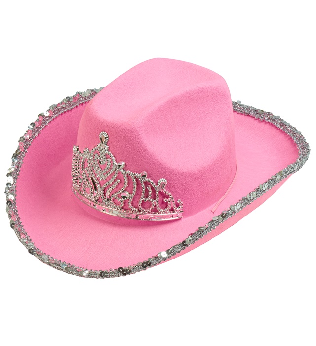 "CHAPEAU COWGIRL PARTY AVEC TIARE ROSE"
