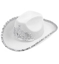 "CHAPEAU COWGIRL PARTY AVEC TIARE BLANCHE"