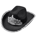 "CHAPEAU COWGIRL PARTY AVEC TIARE NOIRE"