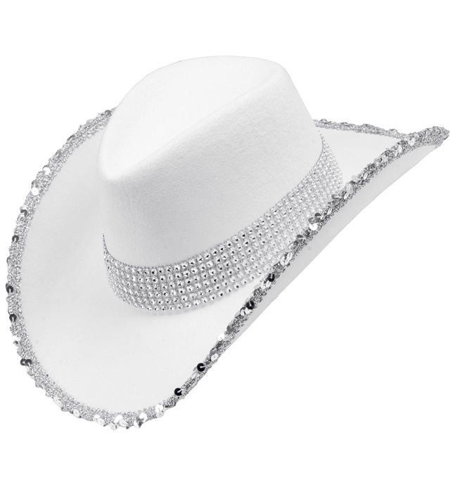 [30167] "CHAPEAU COWGIRL PARTY BLANCHE"