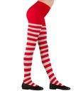 "CHAUSSETTES RAYÉES BLANCHES/ROUGES COLLANTS" 75 DEN (Qualité Lourde)