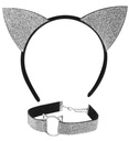 "CHAT (OREILLES, ras du cou) en velours et strass"