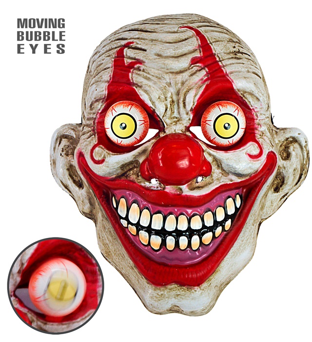 "MASQUE CLOWN HORROR AVEC LES YEUX ÉCARQUILLÉS"