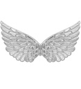 "AILES EN TISSU ARGENT 57x26 cm"