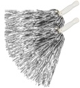 "SET DE 2 POM POM ARGENT"