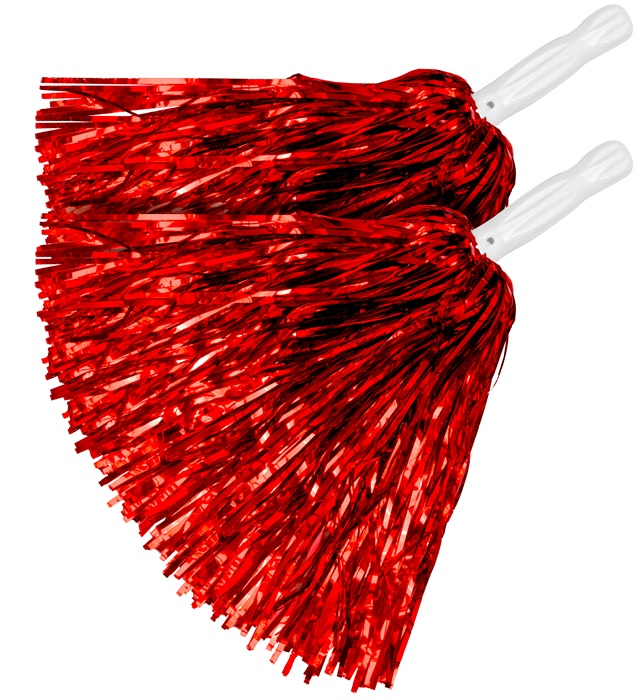 [30319] "SET DE 2 POM POM ROUGE MÉTALLISÉ"