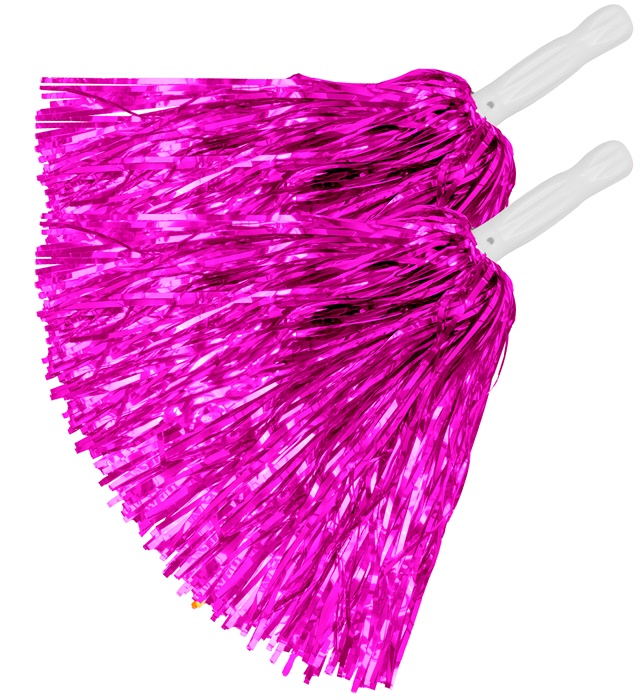 [30321] "SET DE 2 POM POM ROSE MÉTALLISÉ"