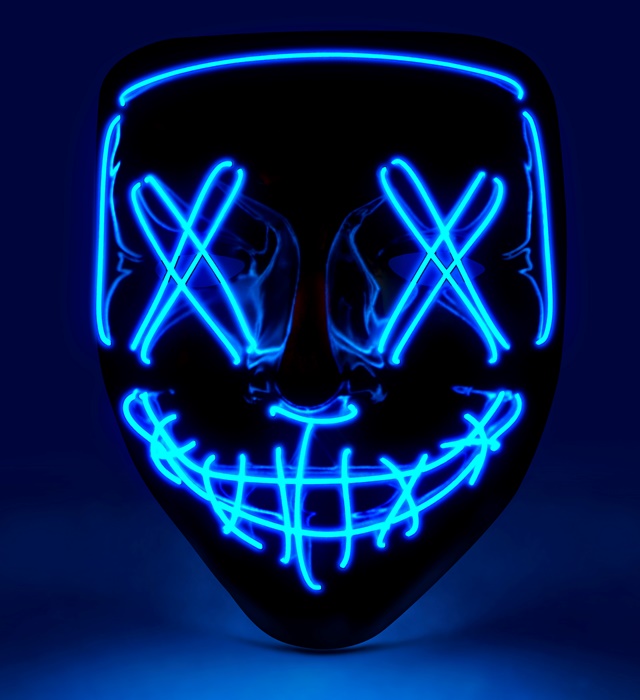 "MASQUE EFFRAYANT LED BLEU"
