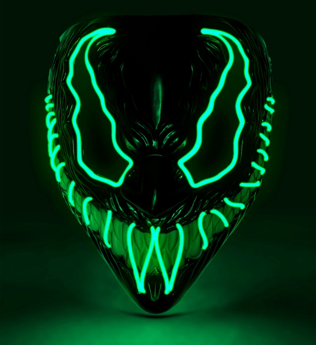 [30337] "MASQUE MONSTRE LED VERT"