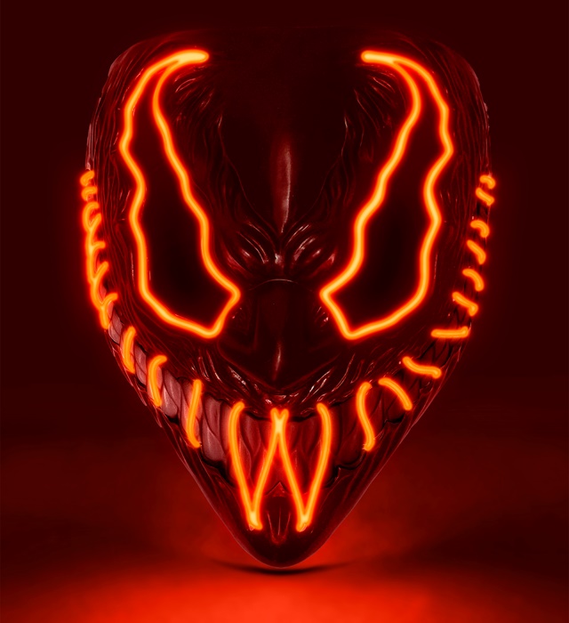 [30338] "MASQUE MONSTRE LED ROUGE"