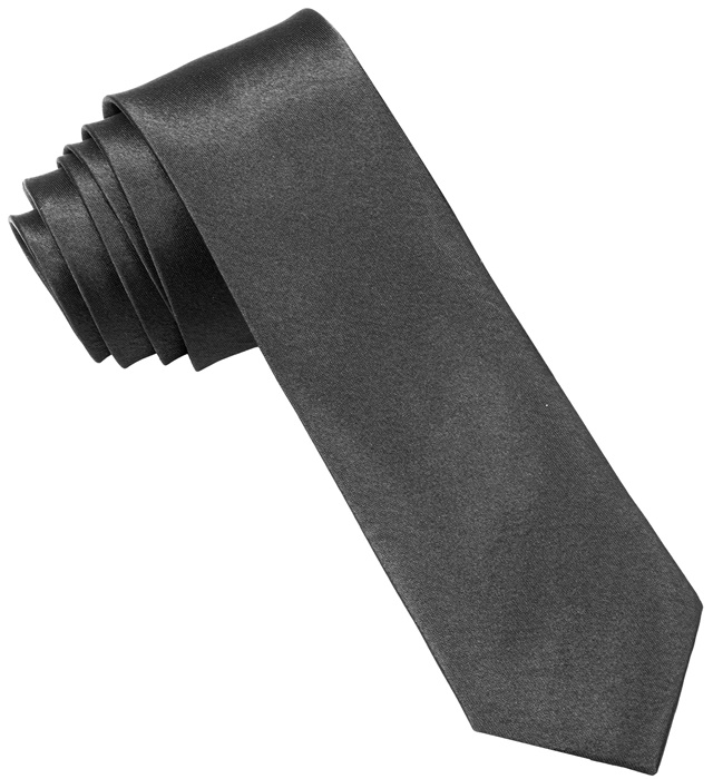 satin "BLACK SLIM TIE"