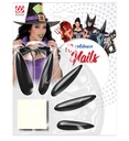 Set de "10 MAXI FAUX ONGLES DE SORCIERE" avec 10 adhésifs