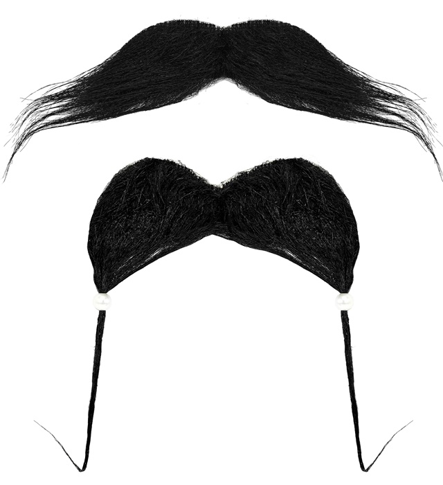 "MOUSTACHE ET BARBICHETTE PERLEE DE PIRATE"