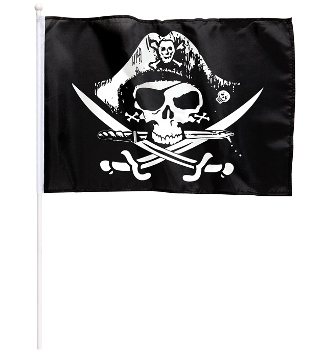 [3084N] "DRAPEAU PIRATE AVEC BALEINE" 43x30 cm