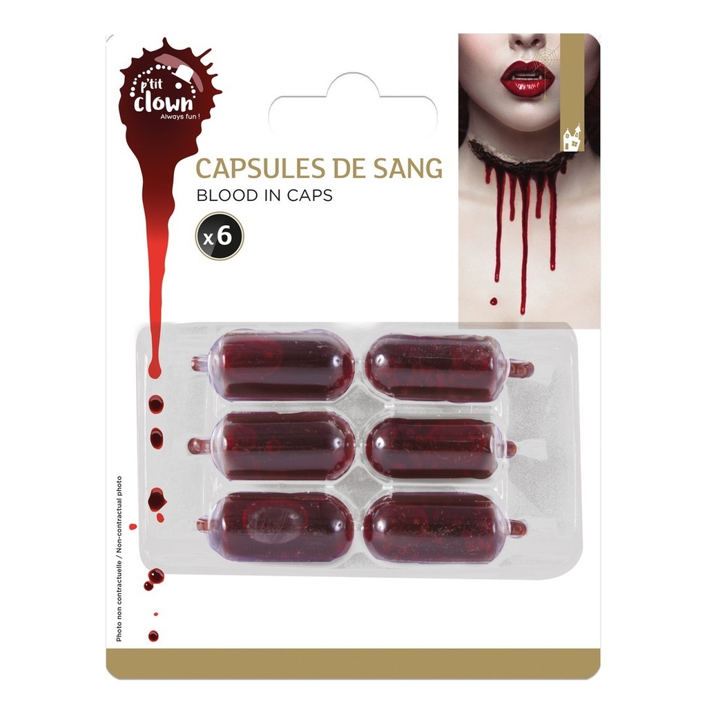 [PTC-10970] Capsule de faux sang - lot de 6