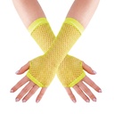 Mitaines longues en résille - jaune fluo