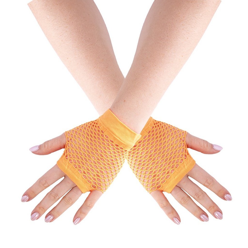 [PTC-90312] Mitaines en résille - orange fluo