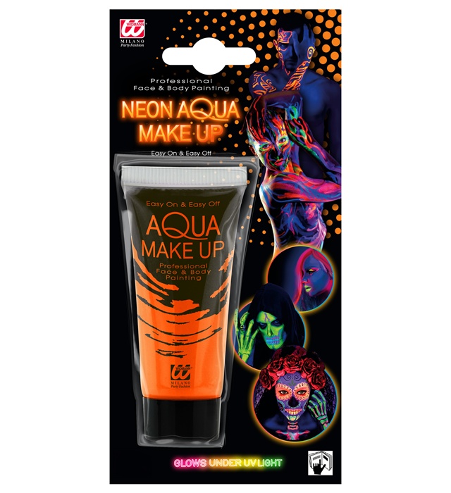 [09973] "MAQUILLAGE A L'EAU ORANGE FLUO EN TUBE" 30 ml